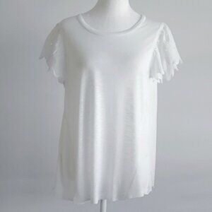 Jennifer & Grace Women’s Short Sleeve Eyelet Blouse/Top White Size Medium